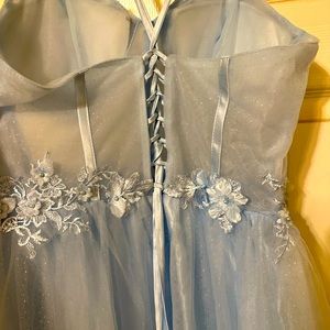 Beautiful baby blue, long formal dress. Never worn.